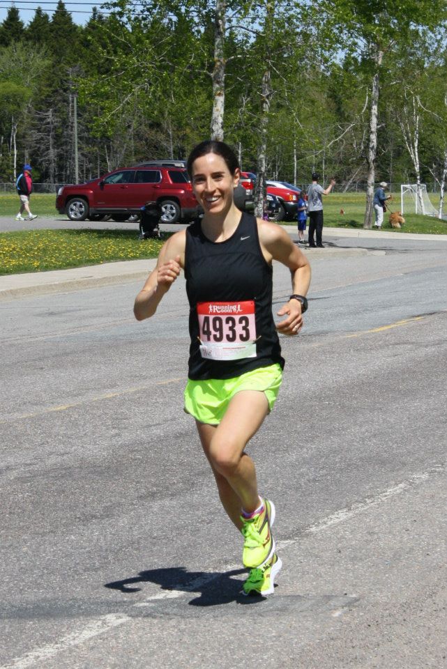 Shelley Doucet runs the final stages of the River Valley Rave 5k race last weekend  in Grand Bay-Westfield.