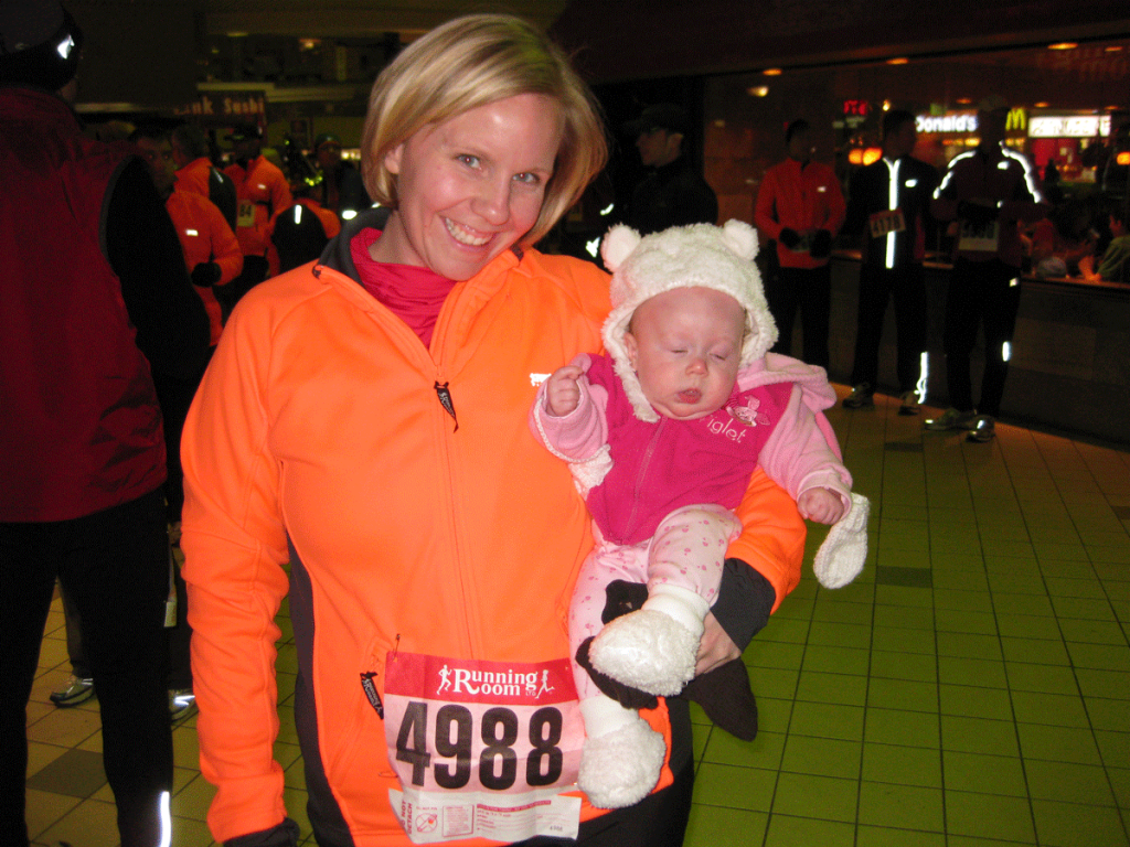 Carolyn Campbell hugs her daughter after the annual Resolution Run in Saint John that was held Dec. 31, 2010.