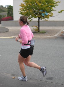Samantha MacAlpine of Saint John runs in the 2009 Marathon by the Sea, finishing her first-ever half marathon. She will compete in her 11th half marathon this August in Saint John in the 20th anniversary of the Emera Marathon by the Sea.
