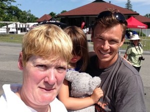 Cat and Simon Whitfield at the recent triathlon in St. Andrews.